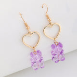 Daiiibabyyy Cute Animal Bear Charms Pendant Necklaces Vintage Hollow Out Peach Heart Chains Choker for Girls Female Fashion Jewelry Party