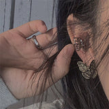 Daiiibabyyy Punk Vintage Metal Hollow Butterfly Ear Clips For Women Girls Trendy No Piercing Fake Cartilage Ear Cuffs Earrings Party Jewelry