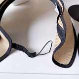 Daiiibabyyy Straw hats for women Visor Empty Top Hat Women's Summer Sunscreen Commuter Sun Hat Bow Rear Elastic Riding Cap