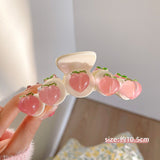 Peach Hairpin Large Catch Clip Shark Clip Female Spring Hair Accessories Back Of Head 2022 New Hairpin Clip Headdress daiiibabyyy