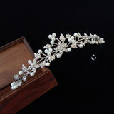 Daiiibabyyy 3 Colors Rhinestone Crystal Bride Crown Hair Accessories for Women Wedding Birthday Gift Girl Princess Hair Jewelry Tiara