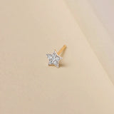 Daiiibabyyy Dainty Mini Star Ear Piercing Stud Earrings for Women Gold Color Zircon Flat Helix Lobe Popular Stacking Fashion Jewelry E372