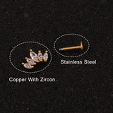 Daiiibabyyy Dainty Piercing Ear Cartilage Earrings for Women 1PC Stainless Steel Screw Back Stud Earing Helix Flat Tragus Conch Body Jewelry