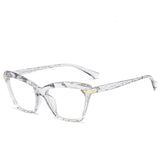 Daiiibabyyy Luxury Cat Eye Glasses Fashion Ladies Optical Spectacle Eyeglass Resting Lenses Decorative Eyewear Optical Glasses for Female