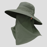 Daiiibabyyy Hat Scarf 2PCS Couple Bucket Hat Removable Mesh Hiking Cap Women Men Summer Outdoor Fishing Panama Sun Protection Visor Hat 9029