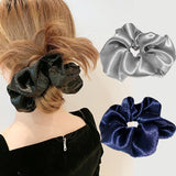 Daiiibabyyy New Hair Scrunchie Satin Headband for Women Solid Color Hair Rope Elastic Hair Rings Girls Hair Accessories Korean Headwear