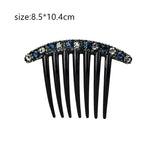 Daiiibabyyy Vintage Flower Crystal Hairclips Fashion Hair Combs Plastic Shiny Hairpins for Women Hair Accessories Bun Headdress