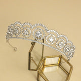 Daiiibabyyy Baroque Luxury AAA Cubic Zircon Crowns Crystal Bridal Tiaras Crown Women Wedding Headdress Tiara Party Costume Hair Accessories