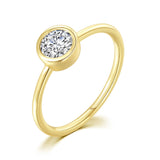 Daiiibabyyy Minimalist Promise Ring for Women Simple Round Zirconia Crystal Rose Gold Color Dating Ring Accessories Fashion Jewelry R135