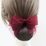 Daiiibabyyy New Ladies Professional Organza Bow Hair Nets Hairgrips Bank Nurse Staff Fine Snood Bun Women Summer Ornament Snap Hairclips
