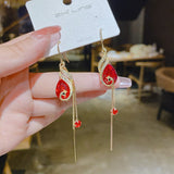 Earrings Diamond Dangler For Women Stick Drop Zircon Ear Cuffs Girls Gold/Silver Color Rhinestone Earring wedding Jewelry