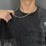Daiiibabyyy Trendy Hip Hop Personality Lightning hexagon Pendant Stainless Steel Necklace Men Chokers Streetwear Accessories Does Not Fade