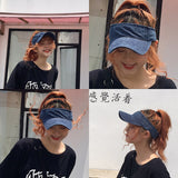 Daiiibabyyy Korean Version Cotton Empty Top Baseball Cap Women Tide Outdoor Leisure Sport Cap Sunblock Duck Tongue Hat