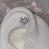 Daiiibabyyy Exquisite Zircon Heart Pink Crystal Stud Earrings For Women Korean Simple Fashion Earrings Aesthetic Jewelry Wedding Accessories