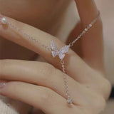 Daiiibabyyy New Shiny Butterfly Pearl Necklace Ladies Exquisite Clavicle Chain Necklace Aesthetic Jewelry for Women Ladies Fashion Gift