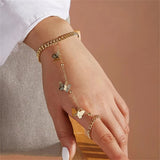 Daiiibabyyy Vintage Gold Plated Simple Butterfly Finger Geometric Bracelets For Women Boho Multilevel Fashion Bracelet Jewelry Party Gift