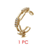 Daiiibabyyy Shiny Crystal Ear Cuff Earring For Women Chic Simple Zirconia Gold Color Fake Piercing Cuban Link Chain Cartilage Earing Jewelry