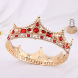 Daiiibabyyy New Glitter Baroque Diameter Large Crystal Floral Crown Exquisite Charming Tiaras Beauty pageant Bride Wedding Hair Accessories