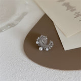Daiiibabyyy Korean Fashion Pearl Zircon Flower Clip Earrings For Women Fake Piercing No Hole Earbone Ear Cuff Aesthetic Jewelry Gifts