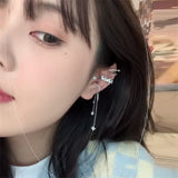 Daiiibabyyy Korean Fashion Pearl Zircon Flower Clip Earrings For Women Fake Piercing No Hole Earbone Ear Cuff Aesthetic Jewelry Gifts
