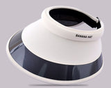 Daiiibabyyy Women Empty Top Hat Summer Visor Foldable Cap Female Hiking Outdoor Sports Solid Anti-UV Beach Hats Fishing Camping Caps