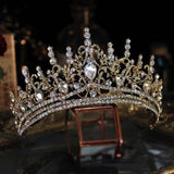 Baroque Luxury Bling Crystal Heart Bridal Tiaras Crown Big Rhinestone Pageant Diadem Bride Hairbands Wedding Hair Accessories daiiibabyyy