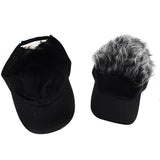 Daiiibabyyy Hair Sun Visor Caps With Fake Hair Wig Novelty Unisex Baseball Hat Cap Sport  Hats