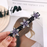 Daiiibabyyy Fashion Korean Style Acryli Crystal Flowers Star Hair Clips For Girl Summer Sweet Cute Bangs Side Barrettes Elastic Hair Clips