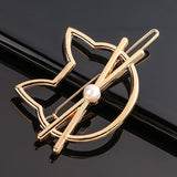 Daiiibabyyy New Women Metal Geometric Hair Clip Round Triangle Moon Barrettes Hairclip Bangs Hair Claws for Lady Girl Hair Accessories Gifts