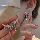Daiiibabyyy New Trend Dark Lava Water Droplets Ear Studs Personalized Design Super Flash INS Style Earrings for Women Sexy Accessories