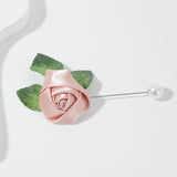 Ladies Cloth Art Pearl Fabric Flower Brooch Pin Cardigan Shirt Shawl Pin Professional Coat Badge Jewelry Accessories Wholesale daiiibabyyy