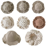 Daiiibabyyy Baby Outdoor Hat Summer Infant Baby Accessories Girl Beach Sun Hat Outdoor Big Brim Kids Toddler Girls Bucket Cap Bonnet Gifts