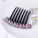 Daiiibabyyy Vintage Flower Crystal Hairclips Fashion Hair Combs Plastic Shiny Hairpins for Women Hair Accessories Bun Headdress