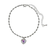 Daiiibabyyy Crystal LOVE Heart Chain Bracelet Party Jewelry for Women Couples Korean Trendy Elegant Wedding Accessories Gifts