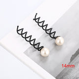 Daiiibabyyy 2pcs Women Simulated Pearl Hairpins Spiral Spin Clip Metal Barrette Wedding Bridal Tiara Hair Accessories Hairstyle Design Tools
