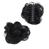 Daiiibabyyy Fashion Wig Hair Claw Bun Messy Scrunchies Hairpiece Accessories Claw Clip Chignon Curly Fake Hair Elastic Hair Band for Women