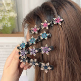 Daiiibabyyy Fashion Korean Style Acryli Crystal Flowers Star Hair Clips For Girl Summer Sweet Cute Bangs Side Barrettes Elastic Hair Clips