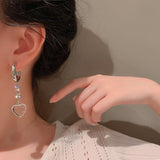 New Simple Heart Stud Earrings For Women Gold Color Personality Stud Earrings Girl Korean Fashion Jewelry Birthday Gifts daiiibabyyy