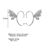Daiiibabyyy Fairy Female Ear Clips Butterfly Genie Earrings Women Tassel Earhooks Super Sweet Cute Luxury Accessories 2023 New Jewelry Gift
