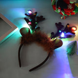 Daiiibabyyy LED Christmas Antler Headband Reindeer Light Up Headband Luminous Flush Hair Hoop Children Party Costume Cute Xmas Decoration