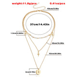 Daiiibabyyy Multi-layer Pendant Necklace Jewelry New Multi-layer Pendant Necklace Female Jumper Chain Personality Tide Cool Hundred
