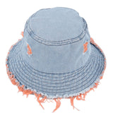 Daiiibabyyy 2022 New Colorful Ripped Denim Fisherman Hat Unisex Fashion Bob Caps Hip Hop Gorros Men Women Panama Warm Windproof Bucket Hats daiiibabyyy