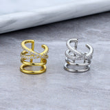 Daiiibabyyy 1PC Fake Piercing Women's Earring Gold Color Iced Out CZ Ear Conch Clip Earing Christmas Gift Fashion Jewelry Accessories KCE218
