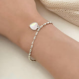 Daiiibabyyy Crystal LOVE Heart Chain Bracelet Party Jewelry for Women Couples Korean Trendy Elegant Wedding Accessories Gifts