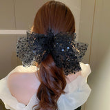 Daiiibabyyy Sparkling Bead Slice Bowknot Spring Clip Versatile Yam Hair Pins and Clips New in Ornaments for Women's Hair Party Gift