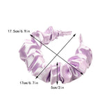 Daiiibabyyy Large Intestine Ruched Headband for Women Bezel Wild Imitation Silk Solid Color Satin Wrinkled Headband Bandana Simple Hair Hoop