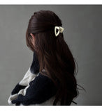 Daiiibabyyy New Fashion Ponytail Hairpins Women Girl Retro Geometric Small Hair Clip Ponytail Fixed Buckle Simple Headdress Hair Accessories