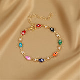 Daiiibabyyy Elegant Colorful Love Heart Link Chain Bracelets For Women Girls New Fashion Butterfly Star Beaded Pendant Bracelet Wristbands