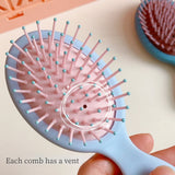 Daiiibabyyy 1pc Brush Anti-static Non-slip Handle Hair Comb Head Scalp Massager Cute Mini Sized Comb Portable Kawaii Cartoon Combs Hairbrush