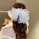 Daiiibabyyy Sparkling Bead Slice Bowknot Spring Clip Versatile Yam Hair Pins and Clips New in Ornaments for Women's Hair Party Gift